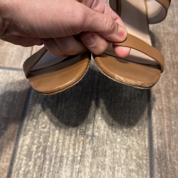 Tory‎ Burch Women’s Tan Leather Slide Wedges SZ 9 - Picture 3 of 12